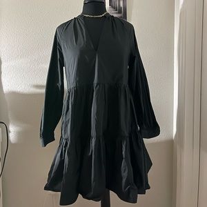 Zara V Neck Dress in Black color